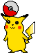 GIF of Pikachu balancing a pokeball on its head